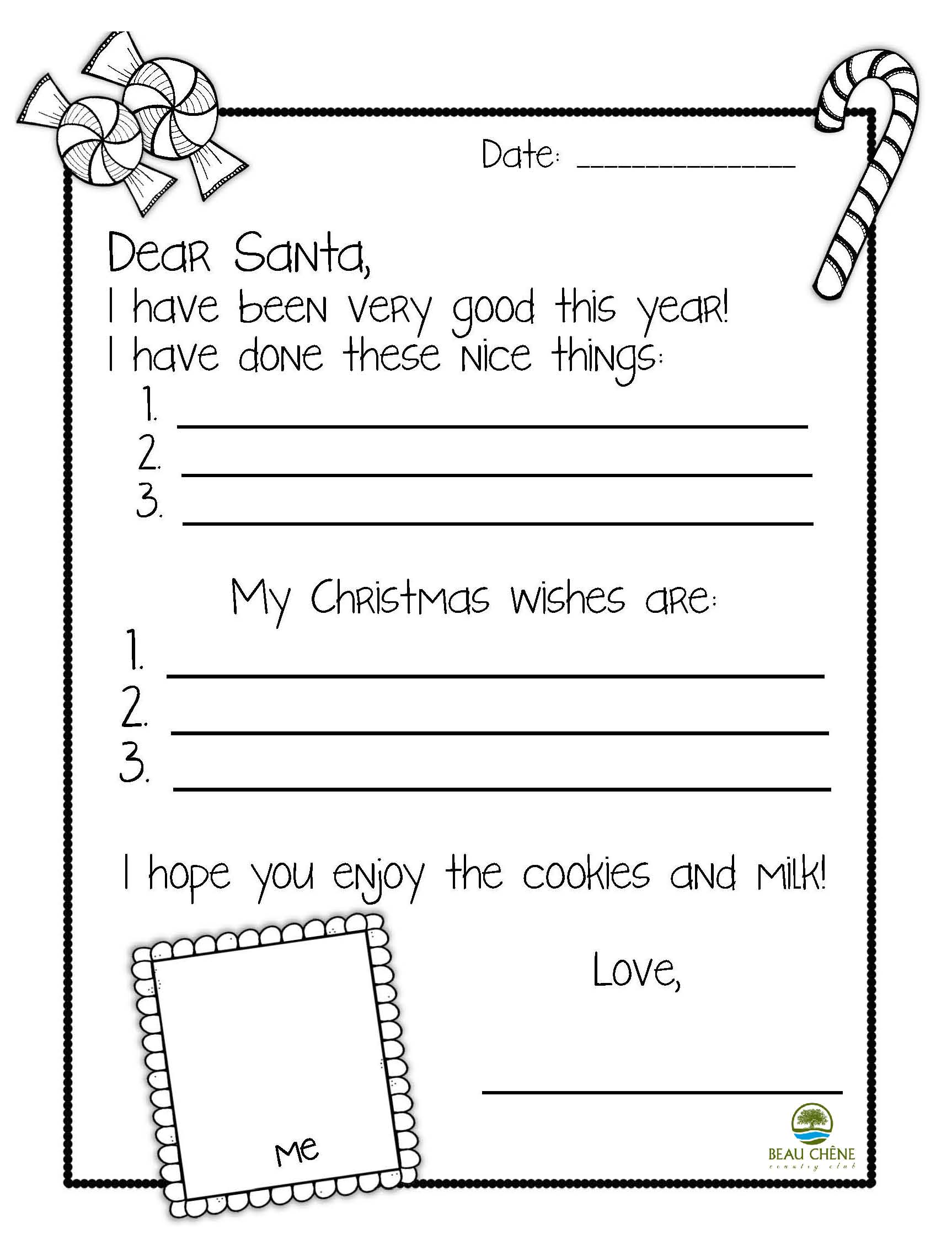 Santa Letter 5 - to color